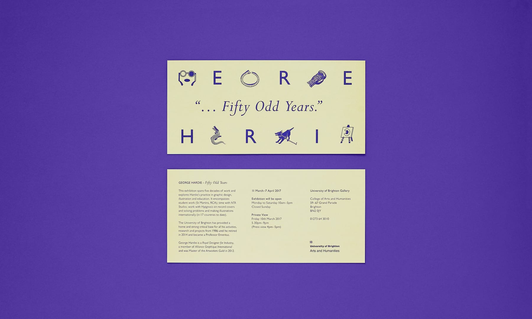 Fifty Odd Years - George Hardie - printed invitation 3