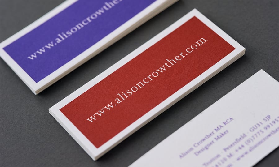 Alison Crowther Catalogue - Business Cards - detail