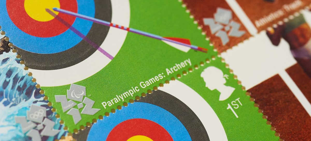 Royal Mail - Paralympic Archery stamp - closeup