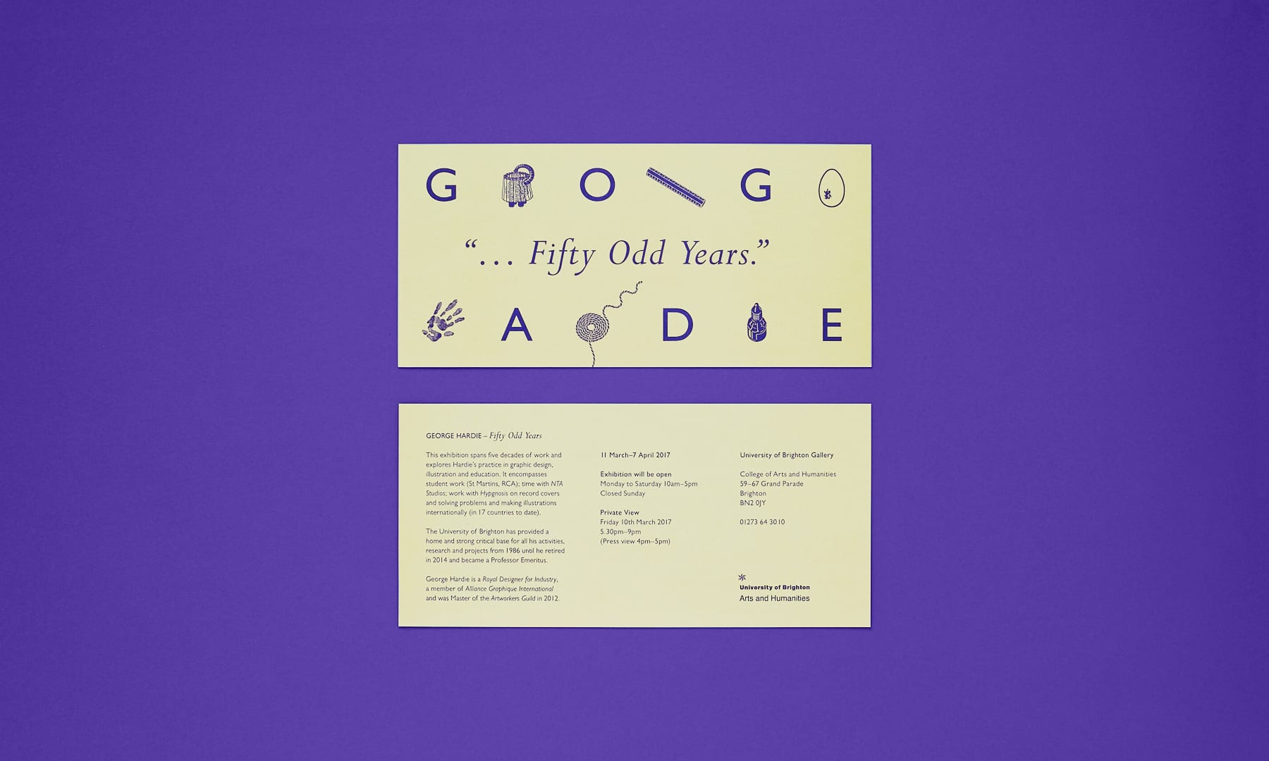 Fifty Odd Years - George Hardie - printed invitation 2