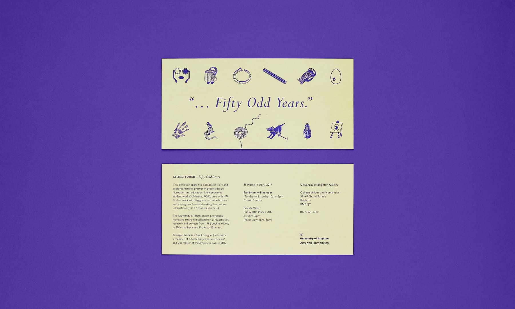 Fifty Odd Years - George Hardie - printed invitation 1