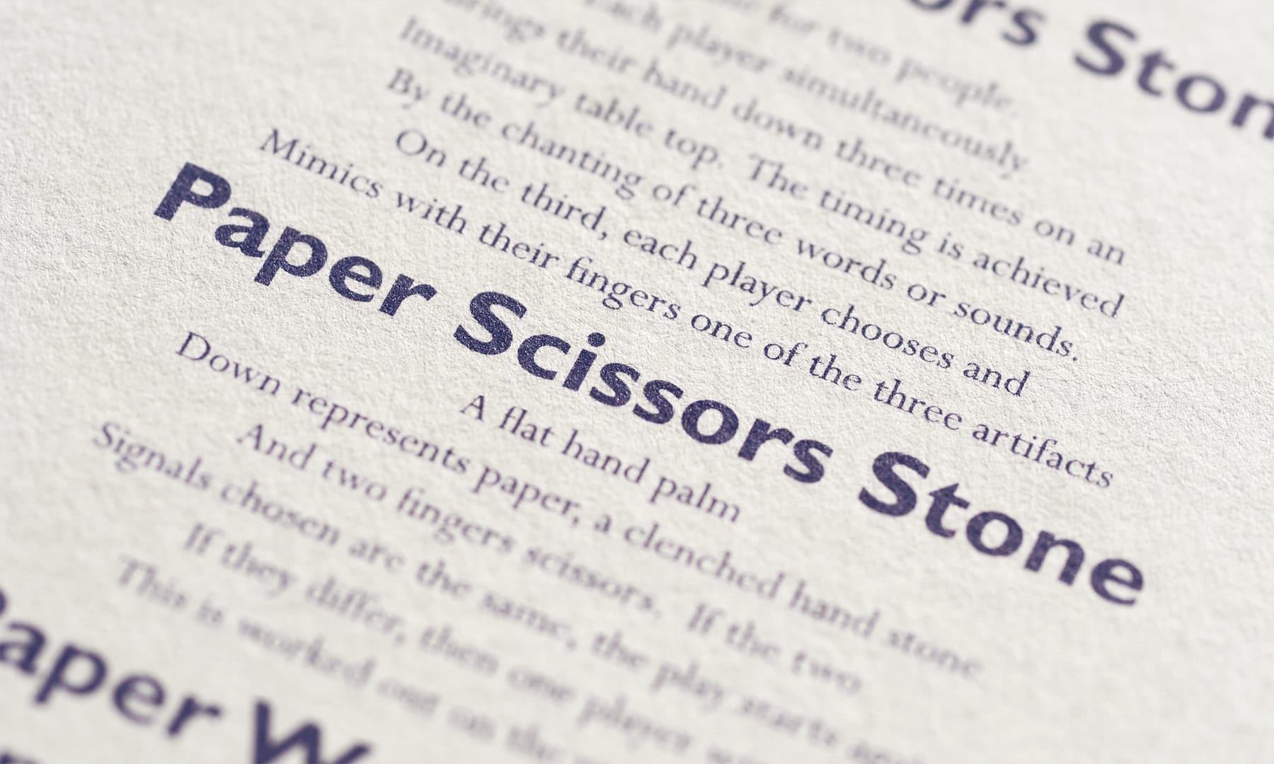 Paper Scissors Stone Booklet - closeup